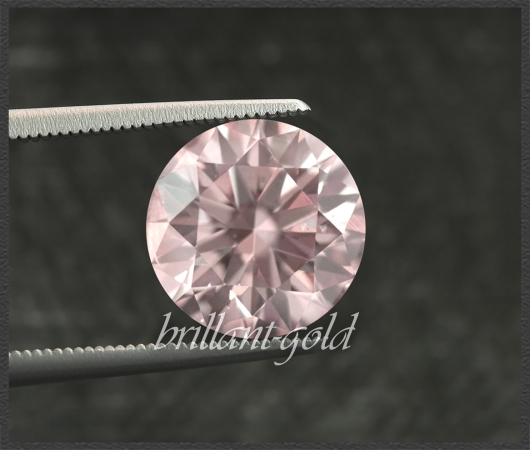 Natürlicher Diamant Brillant Schliff, zart rosa 0,15ct